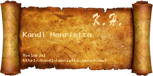 Kandl Henrietta névjegykártya